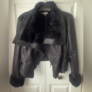 Jennifer Lopez JLO Black Jacket Faux Moto